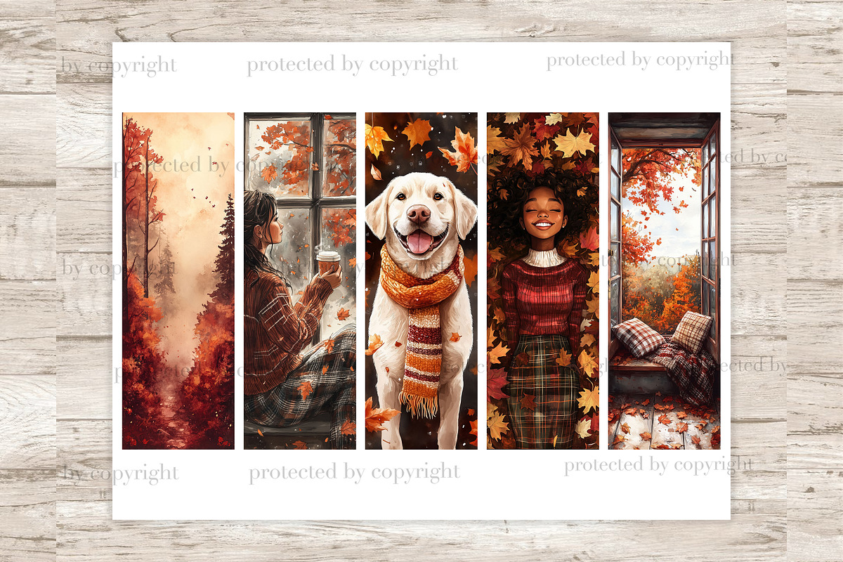 Fall Bookmark | Autumn Printable, a Seasonal Illustration by GlamArtZhanna (Photo 2 of 3)