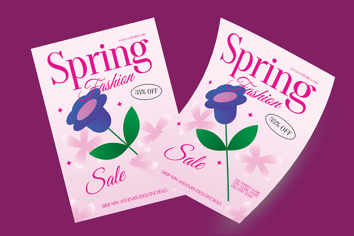 Pink Spring Sale Flyer Set, a Flyer Template by adoestudio (Photo 2 of 3)