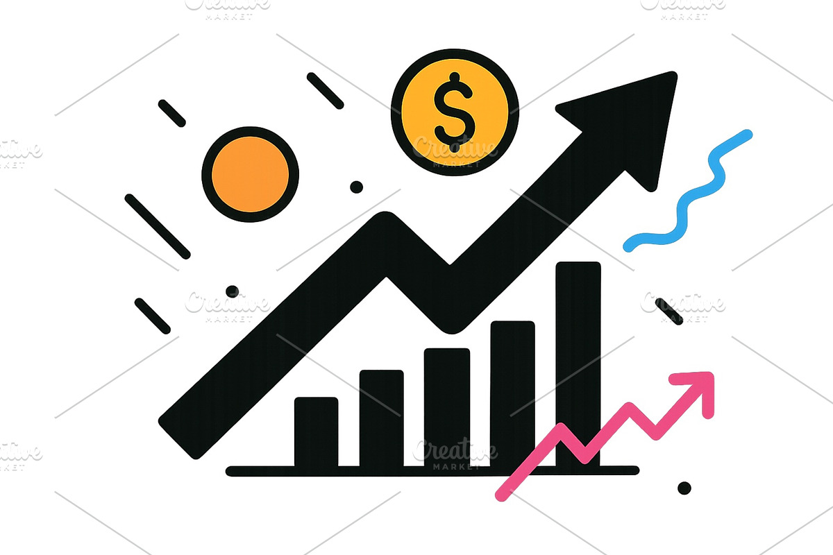 Growth chart showing upward trend, a Finance Illustration by ZinetroN