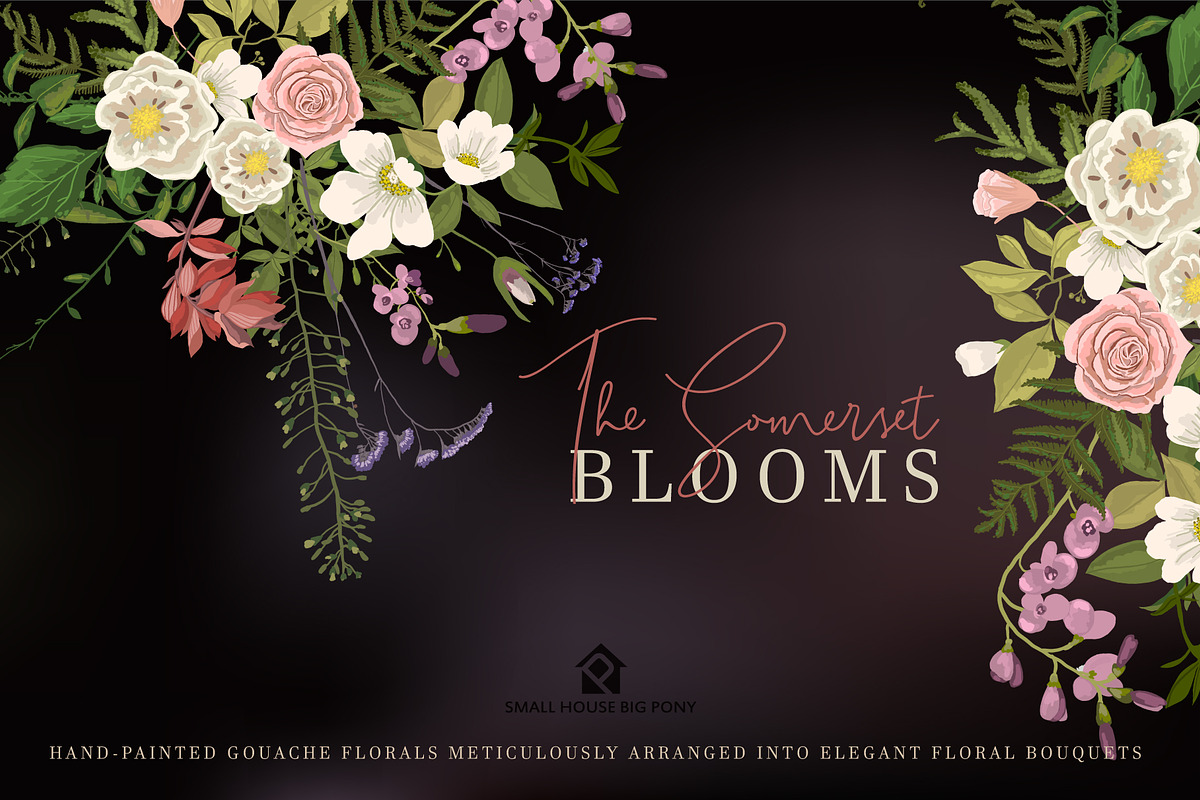 The Somerset Blooms - Clip Arts Set, an Illustration by SmallHouseBigPony (Photo 1 of 9)