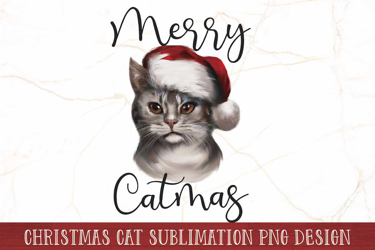 Christmas Cat Sublimation Bundle, an Animal Illustration by RossiGalleria (Photo 8 of 11)