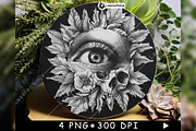 Eye Leaves Skulls Creepy Mysterious, a Background Graphic by LaseredNinja (Thumbnail 5 of 7)