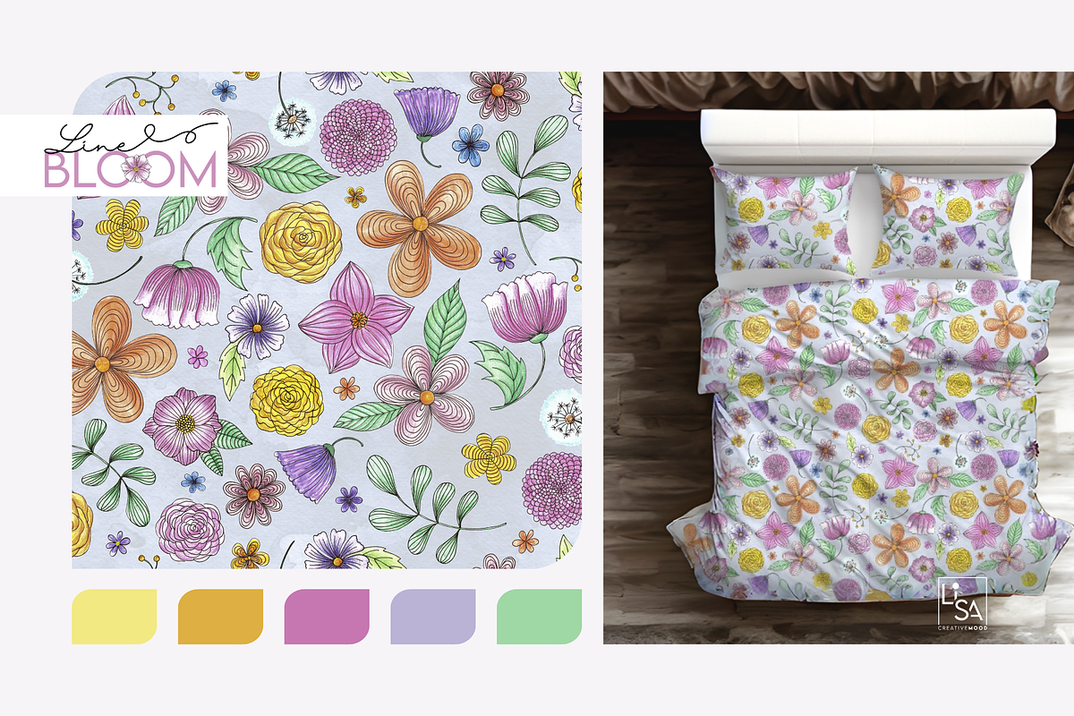 LINE BLOOM | Pattern Collection, a Pattern Graphic by LiSA Creative Mood (Photo 2 of 10)
