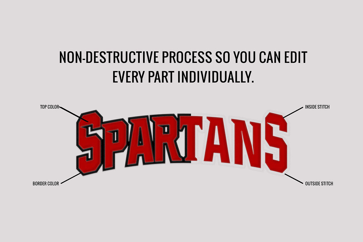 Sports Appliqué Generator Action, an Action Add-On by thedesignshark (Photo 5 of 7)