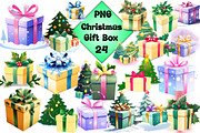 Christmas Gift Box Clipart -2, an Illustration by Wow Magic (Thumbnail 1 of 4)