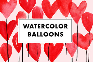 15 Watercolor Balloon PNG + Vector