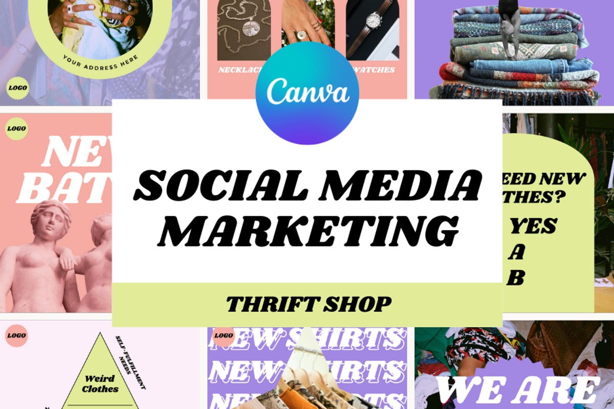 Thrift Shop Social Marketing, a Social Media Template by ShayMadeWhat (Photo 1 of 6)