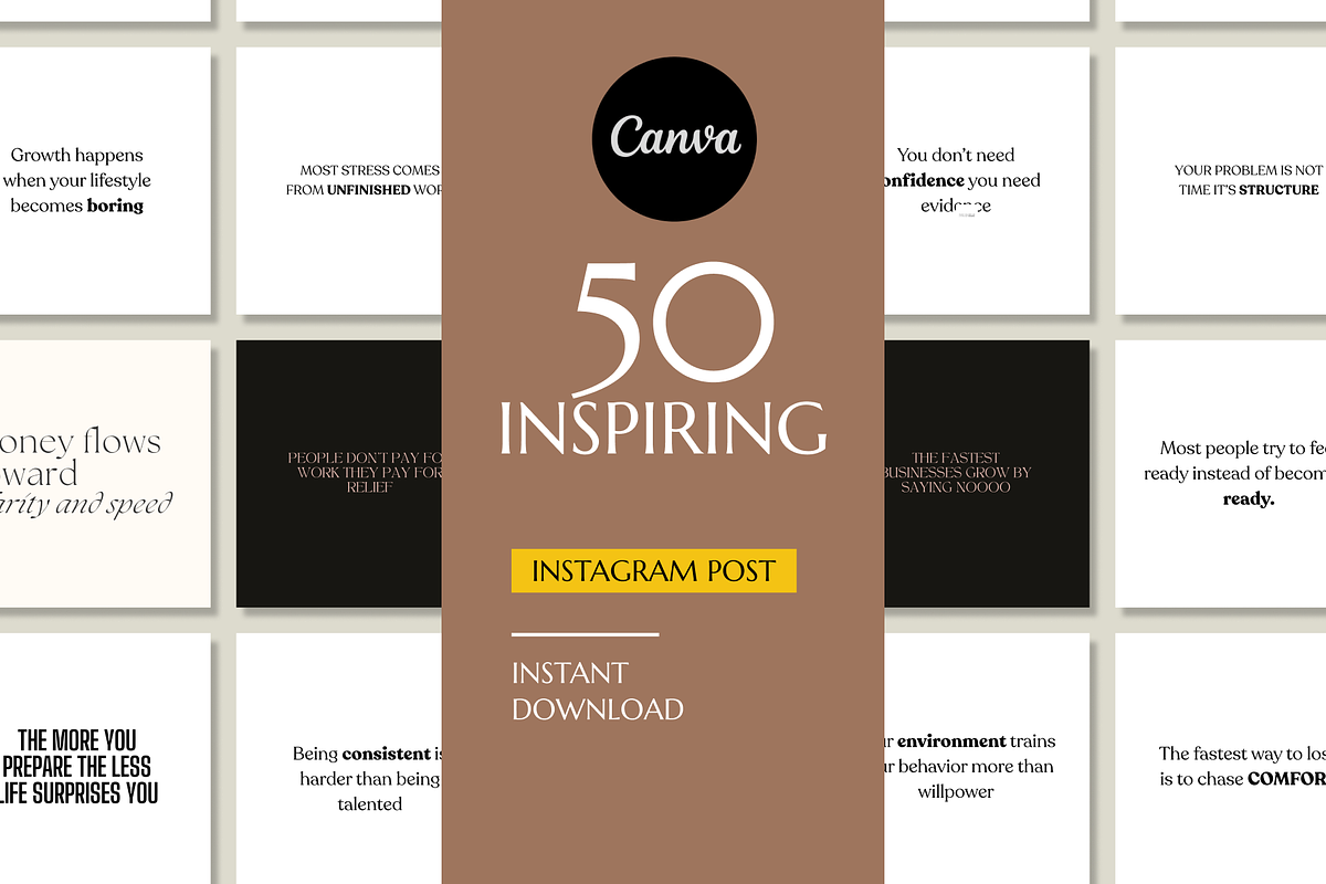 50 INSPIRING INSTAGRAM QUOTES, a Social Media Template by RB Boutique (Photo 5 of 10)