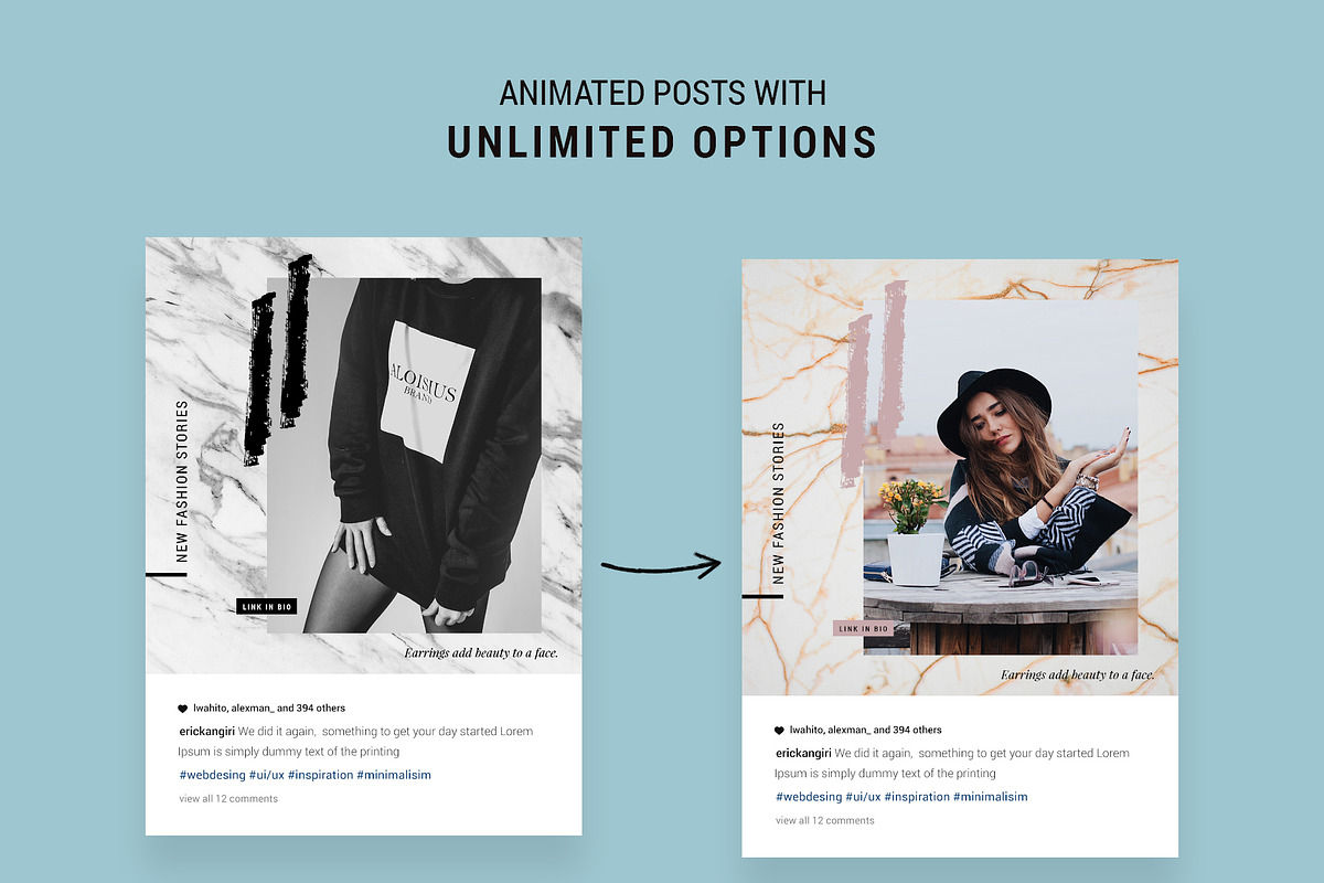 ANIMATED Hand-Drawn Instagram Posts, a Social Media Template by SilverStag Type Foundry (Photo 4 of 14)