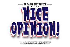 Nice opinion 3D editable text effect, a Layer Style Add-On by nicemorning