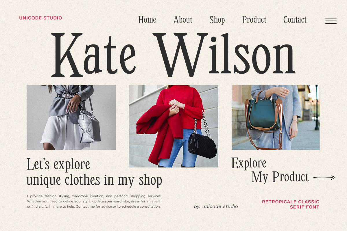 Retropicale - Classic Serif Font, a Serif Font by Unicode Studio (Photo 12 of 18)