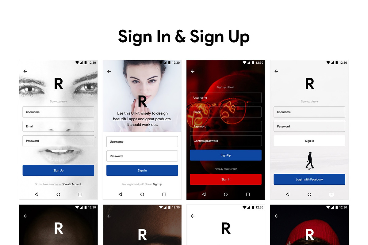 Replica Android UI Kit, an UI Kit Template by Craftwork (Photo 6 of 13)