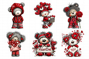 Valentine Teddy Bear Clipart, an Illustration by Daily.Designs (Thumbnail 7 of 8)