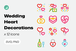 Basicons / Wedding / Heart Decor, a Duotone Icon by Danil Polshin