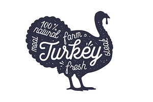Turkey, poultry, lettering