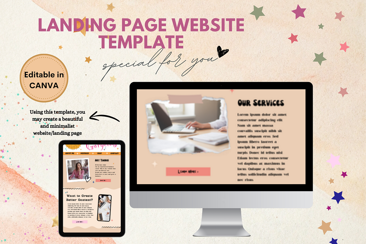 Simple Landing Page Website Coaching, a Landing Page Template by bellaROSEworkshop (Photo 3 of 10)