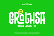 Grothsa - Creative Ligatures Font, a Sans Serif Font by QR Design Studio (Thumbnail 1 of 8)