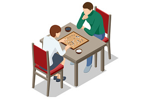 Go Players. Isometric go game with, a Person Illustration by Golden Sikorka