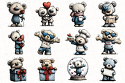 Whimsical Valentine Teddy Bear Clipa, an Illustration by OK Design (Thumbnail 3 of 6)