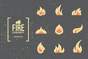Fire and Flames. Vector Icons., an Icon by Elena Paletskaya (Thumbnail 1 of 3)