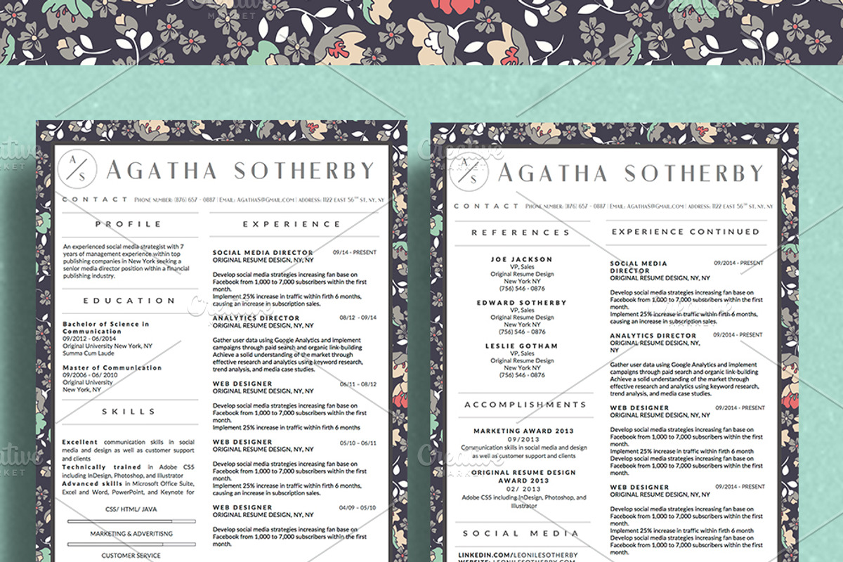 Sotherby Resume CV Collection Word, a Resume Template by Stand Out Shop (Photo 2 of 5)