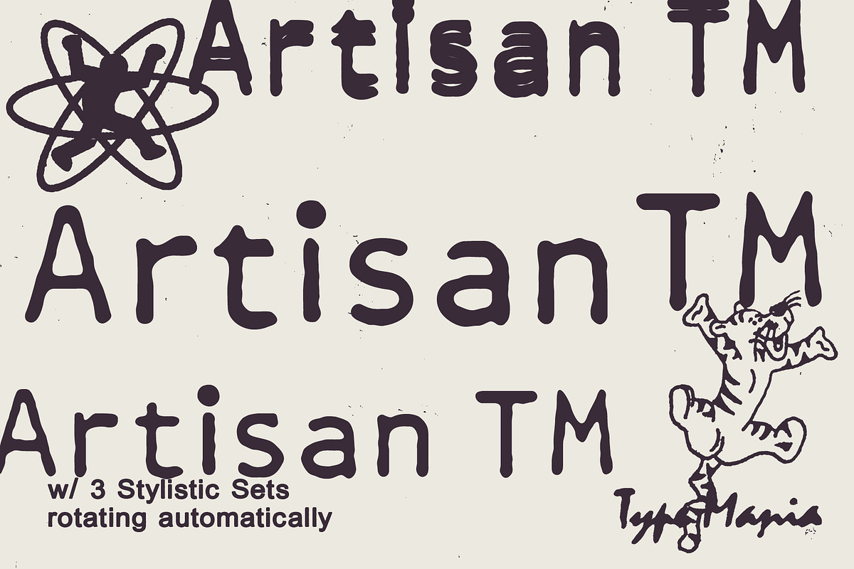 Artisan TM – Distressed Typewriter, a Sans Serif Font by Type Mania (Photo 1 of 13)