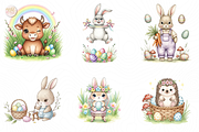 Pastel Retro Easter PNG Clipart Set,, an Animal Illustration by KennedyStudio (Thumbnail 3 of 4)
