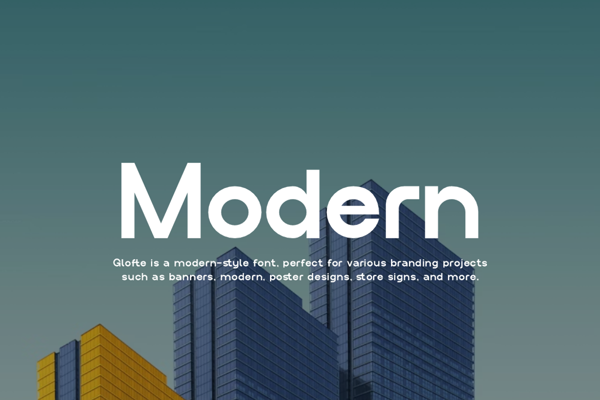 Glofte - Modern Logo Font, a Sans Serif Font by Iqsiart Studio (Photo 3 of 12)