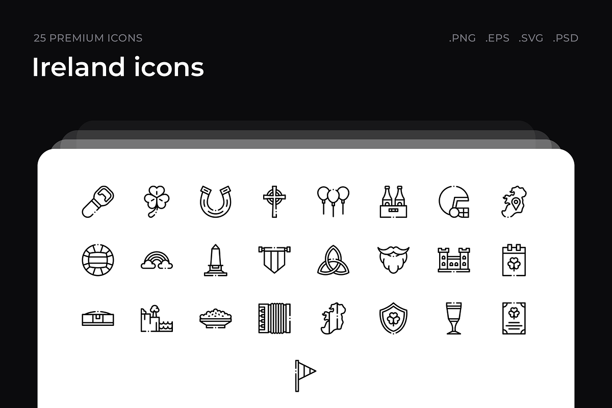Ireland icons, an Outline Icon by Wencory