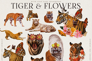 Animals & Flowers Collage