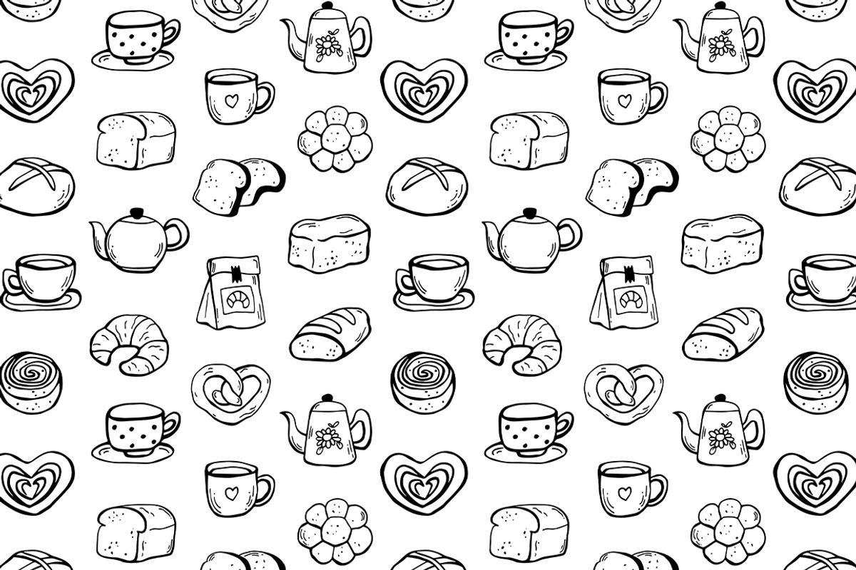 Coffee And Bakery Only Whimsical Set, a Food Illustration by ViktoriyaD (Photo 9 of 14)