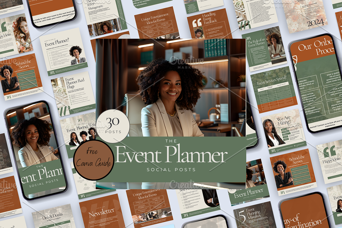 EVENT PLANNER INSTAGRAM POSTS, a Social Media Template by Daring Digies (Photo 1 of 8)
