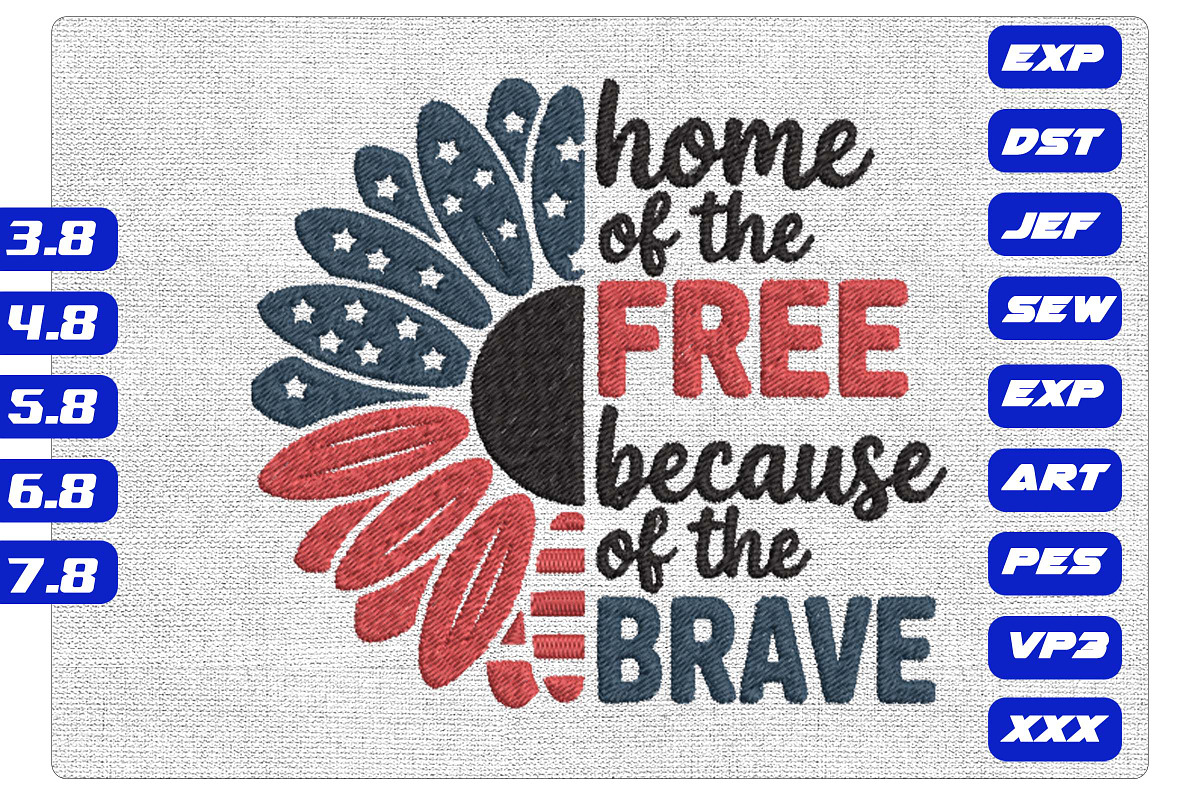 Patriotic Sunflower Embroidery File, an Illustration by Purpose Ekbal (Photo 1 of 3)
