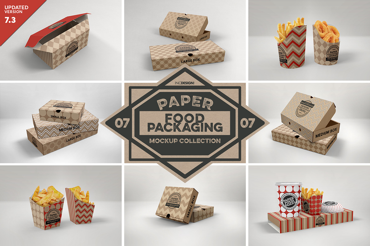 VOL.7 Food Box Packaging Mockups, a Cups & Container Mockup by INCDesign (Photo 1 of 21)