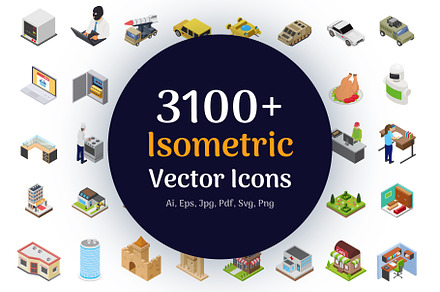 3100+ Isometric Vector Icons, an Icon by Vectors Market