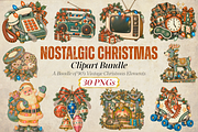Nostalgic Christmas Clipart Bundle, a Seasonal Illustration by Ink Gallery (Thumbnail 1 of 10)