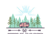Outline Camping Labels + Elements, a Background Graphic by 2dvillShop (Thumbnail 12 of 13)