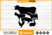 Livestock with Cow Goat Lamb Pig, a Graphic by Dahuk Design (Thumbnail 1 of 2)
