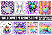Halloween Iridescent Ghost PNG Bundl, an Illustration by Libby Wishes (Thumbnail 1 of 10)
