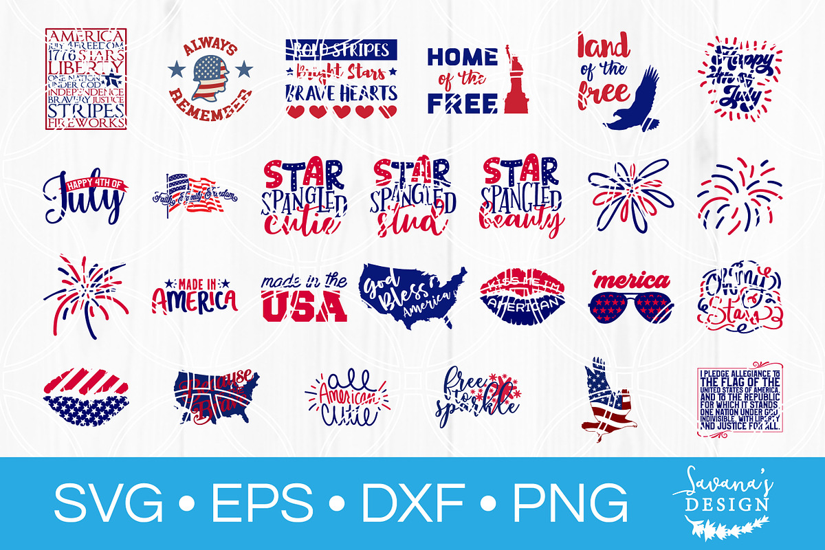 4th of July SVG Cut Files Patriotic, an Illustration by SavanasDesign (Photo 2 of 7)