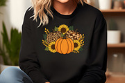 Floral Leopard Pumpkin Fall Png, an Illustration by Craft Nest (Thumbnail 3 of 6)