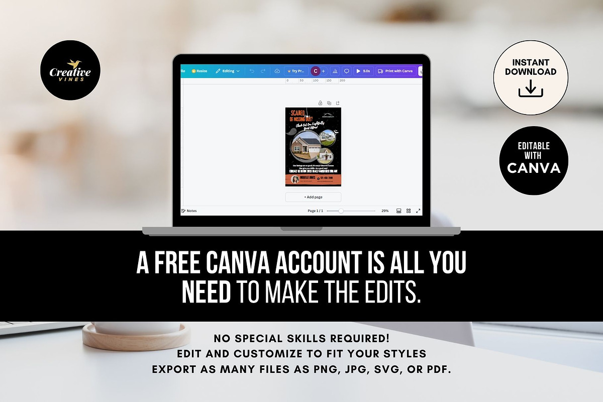 Halloween Real Estate Flyer Canva preview 6