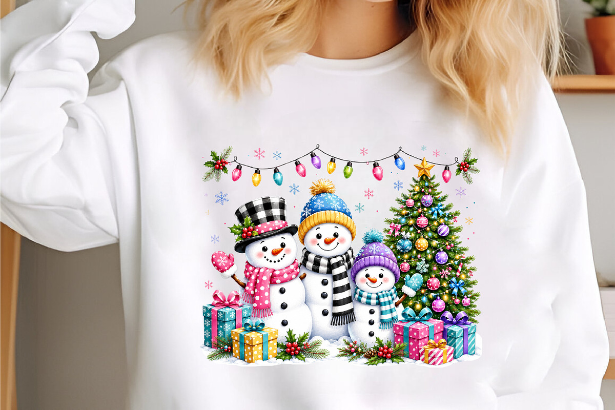 Christmas Tree Snowman Family PNG, a Seasonal Illustration by designcity5 (Photo 2 of 4)