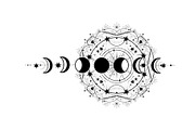 Moon Phase Mandala SVG Bundle, an Illustration by yasushie (Thumbnail 13 of 31)