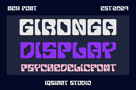 Gironga Display - Psychedelic Font, a Sans Serif Font by Iqsiart Studio