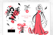 Chic Christmas Lettering & Clipart, a Decorative Illustration by PicByKate (Thumbnail 3 of 9)