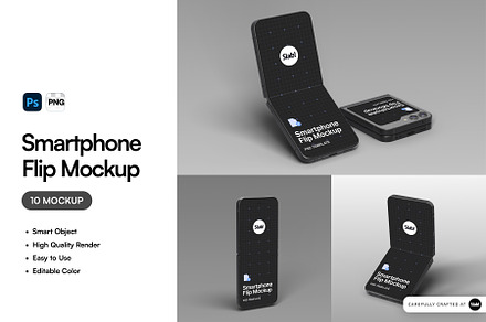 Smartphone Samsung Z Flip Mockup, an Android Mockup by SLAB! Design