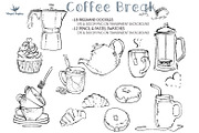 Coffee break handdrawn illustrations, an Object Graphic by Winged Graphics (Thumbnail 2 of 3)