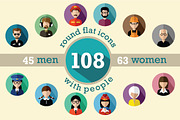 108 flat round avatar icons, an Icon by Gurza SHOP (Thumbnail 1 of 5)