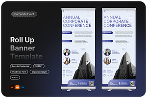 Corporate Event Roll Up Banner, a Print Template by Annora Studio